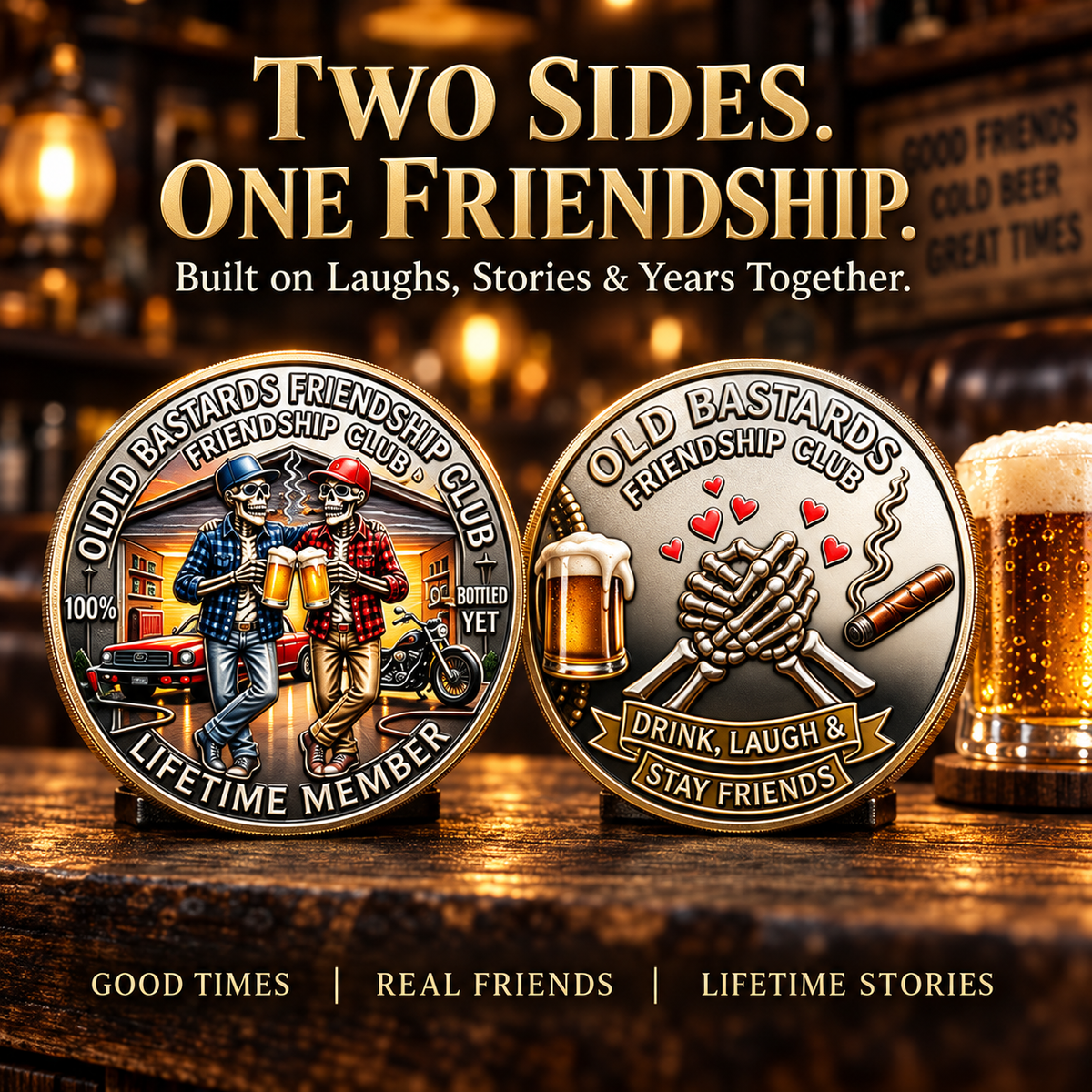 Old Bastards Friendship Club 2026 Coin – Funny Keepsake for Best Friends