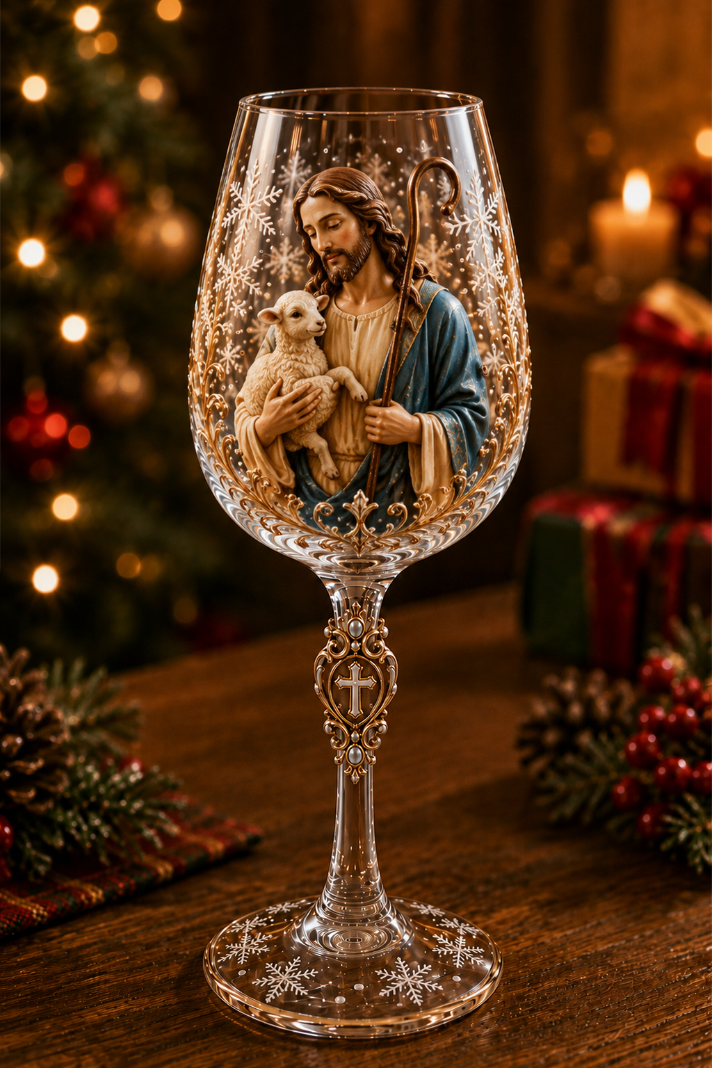 🎉🇺🇸 Limited Edition! 🔥 Only 100 sets available!  ✝️Faith & Grace 3D Christian Wine Glass Set – Meaningful Faith Gift✨🎁