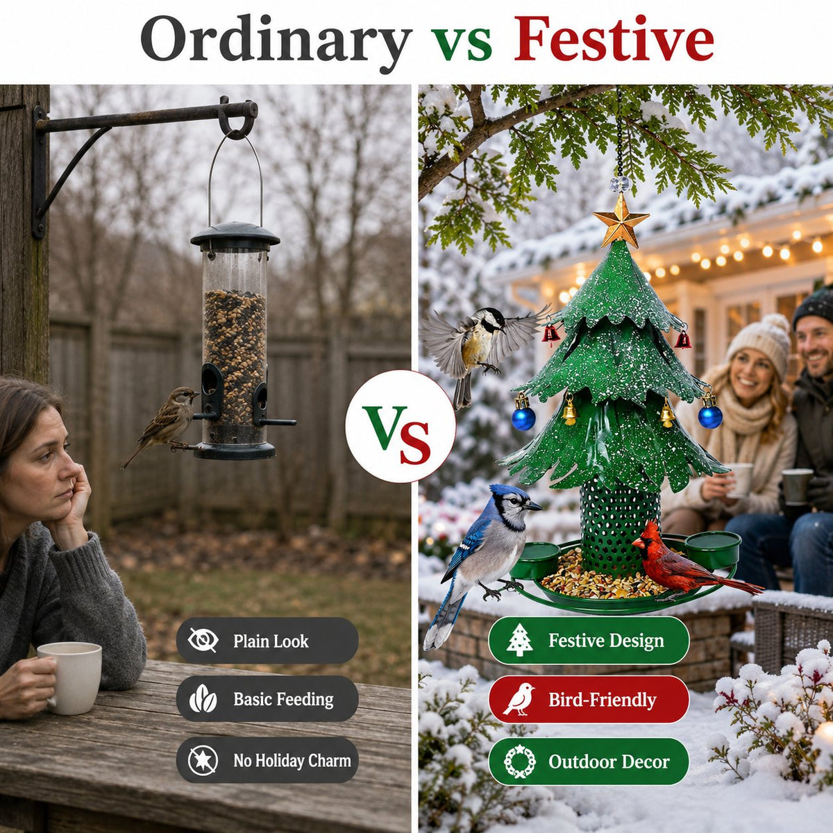 ✨Christmas Tree Bird Feeder 🎄 Festive Backyard Holiday Decor