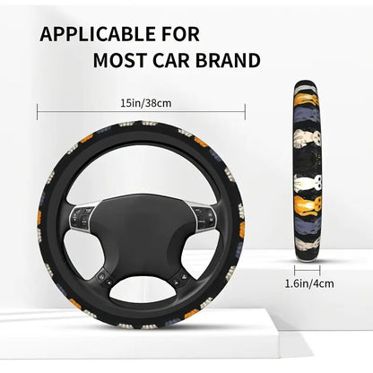 Cute Cat Pet-Themed Pattern, Single-Pack Car Steering Wheel Cover, Comfortable Grip 🐱
