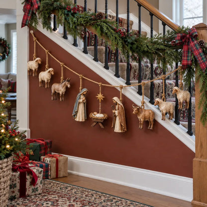 ✝️🎄Handcrafted Wooden Nativity Garland