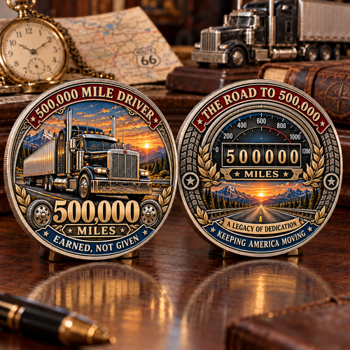 🚛 Truck Driver Mileage Milestone Commemorative Challenge Coin Collection