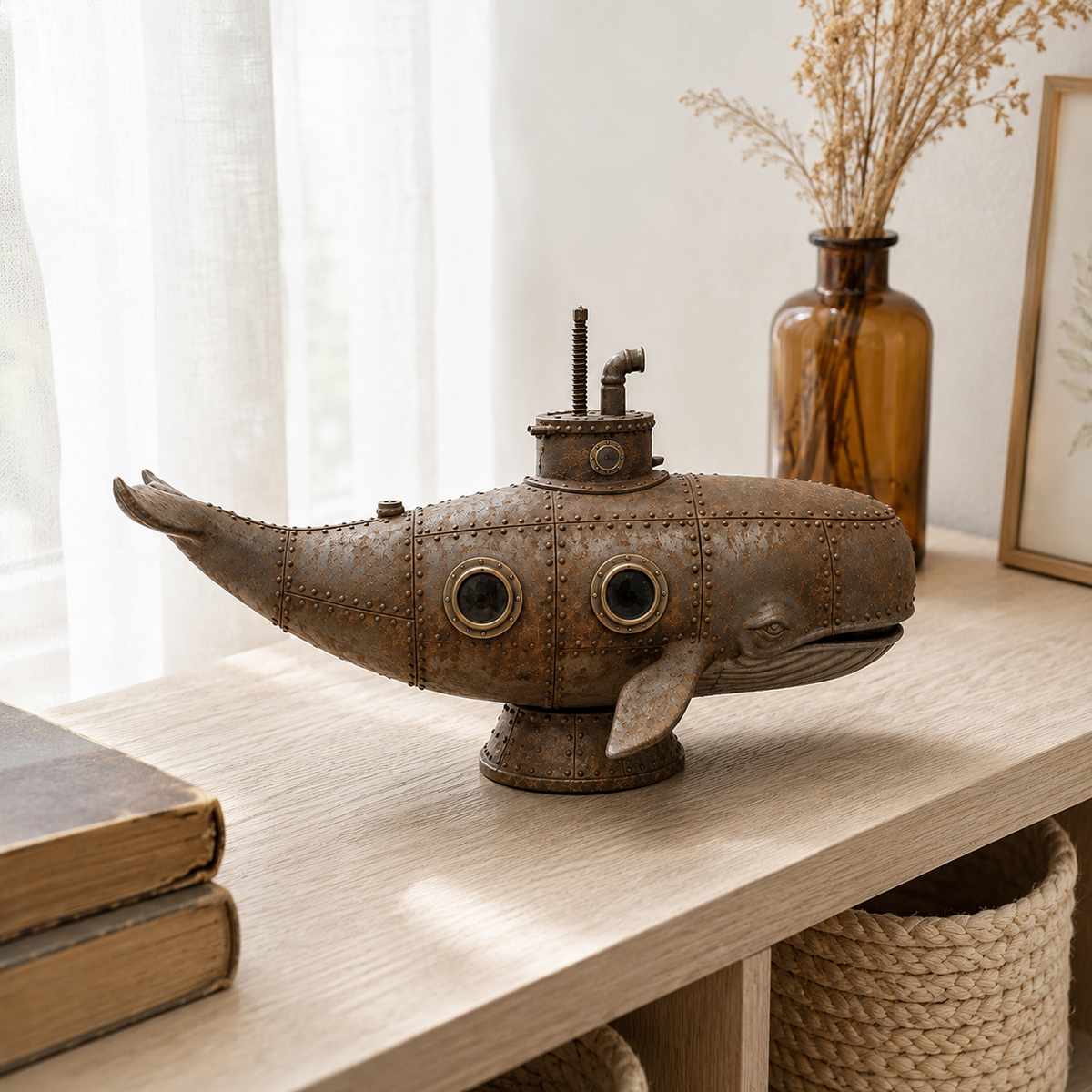 🎉🇺🇸 Limited Edition! 🔥 Only 30 Available! 🐳Vintage Mechanical Whale Sculpture