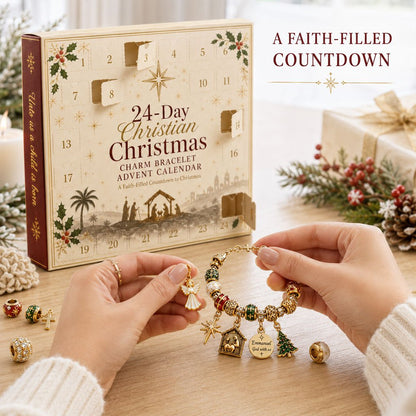 🎉🇺🇸 Limited Edition! 🔥🎄24-Day Christian Christmas Charm Bracelet Advent Calendar