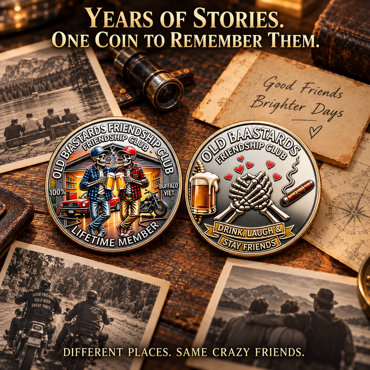 Old Bastards Friendship Club 2026 Coin – Funny Keepsake for Best Friends