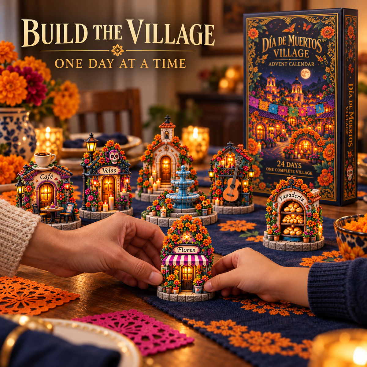 🎉🇺🇸 Limited Edition! 🔥 Only 250 Available! 🌟Día de Muertos Village Advent Calendar