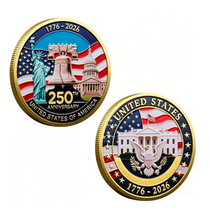 🎉🇺🇸 Limited Edition! 🔥🎁9PCS USA 250th Anniversary Commemorative Coin Gift Set