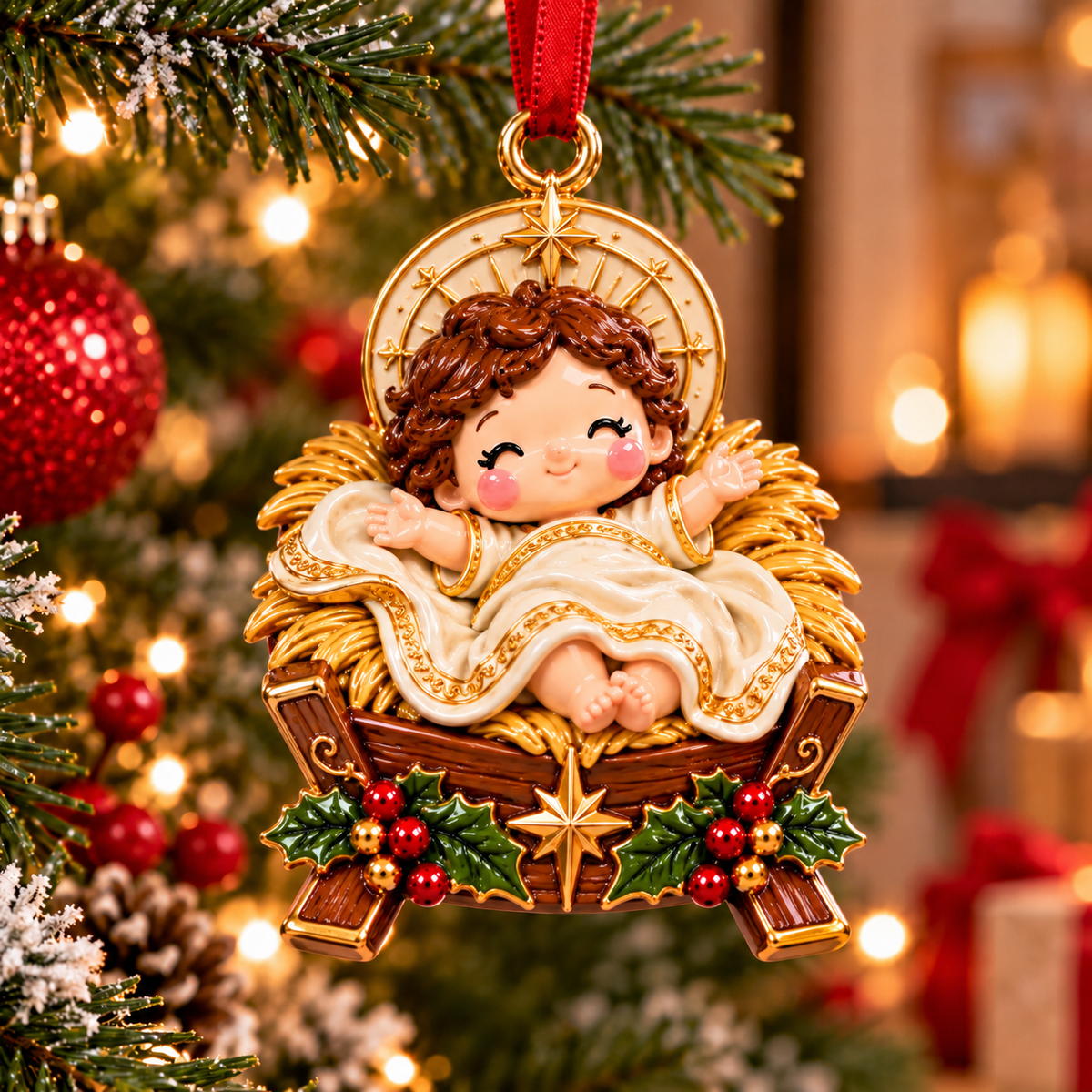 🎁 50% OFF Today! 🎄 Nativity Characters Christmas Ornaments