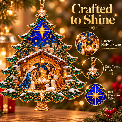 2026 Nativity Christmas Tree Ornament – Stained Glass Holy Family Keepsake, Meaningful Faith Gift & Holiday Décor