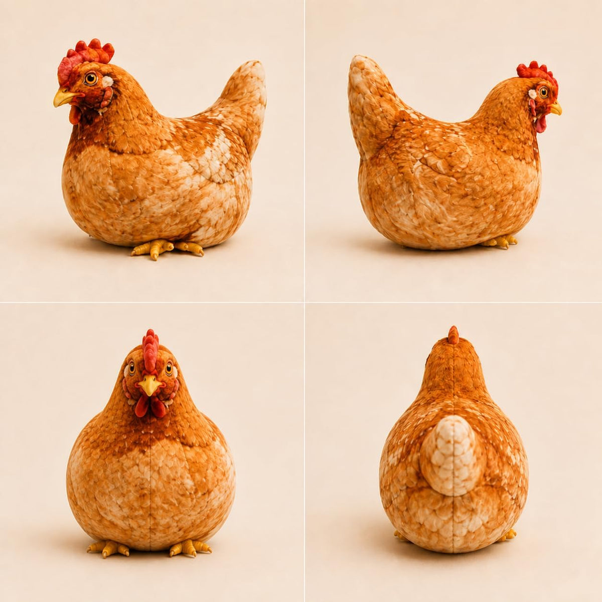 Chicken-Shaped Plush Pillow - Cute Hen Stuffed Animal, Realistic Look Home Decorative Cushion 🐔