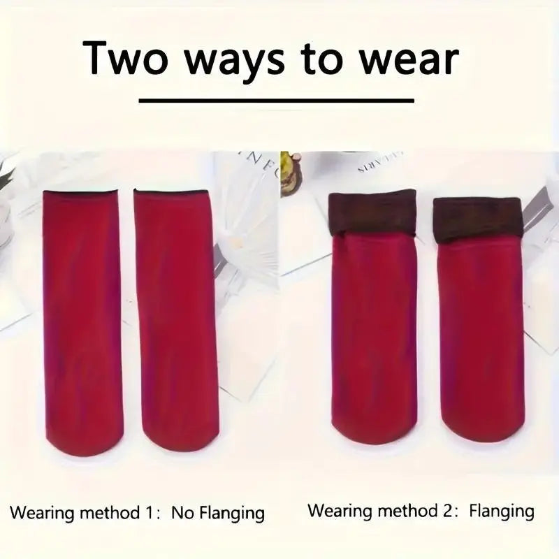 Women's Heavyweight Fuzzy Closed Fast-Heating Underwear Socks 🧦