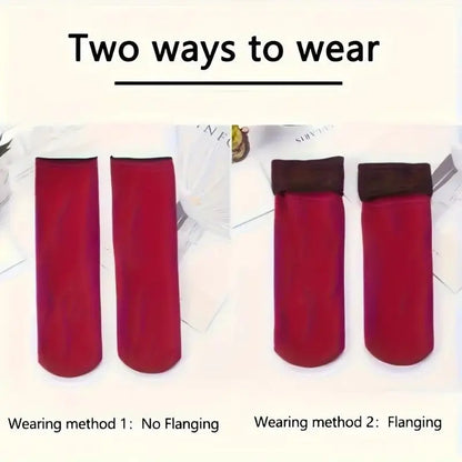 Women's Heavyweight Fuzzy Closed Fast-Heating Underwear Socks 🧦