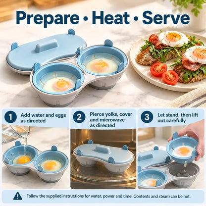 Microwave Egg Poacher, Microwave Egg Cooker for 2 Eggs 🍳