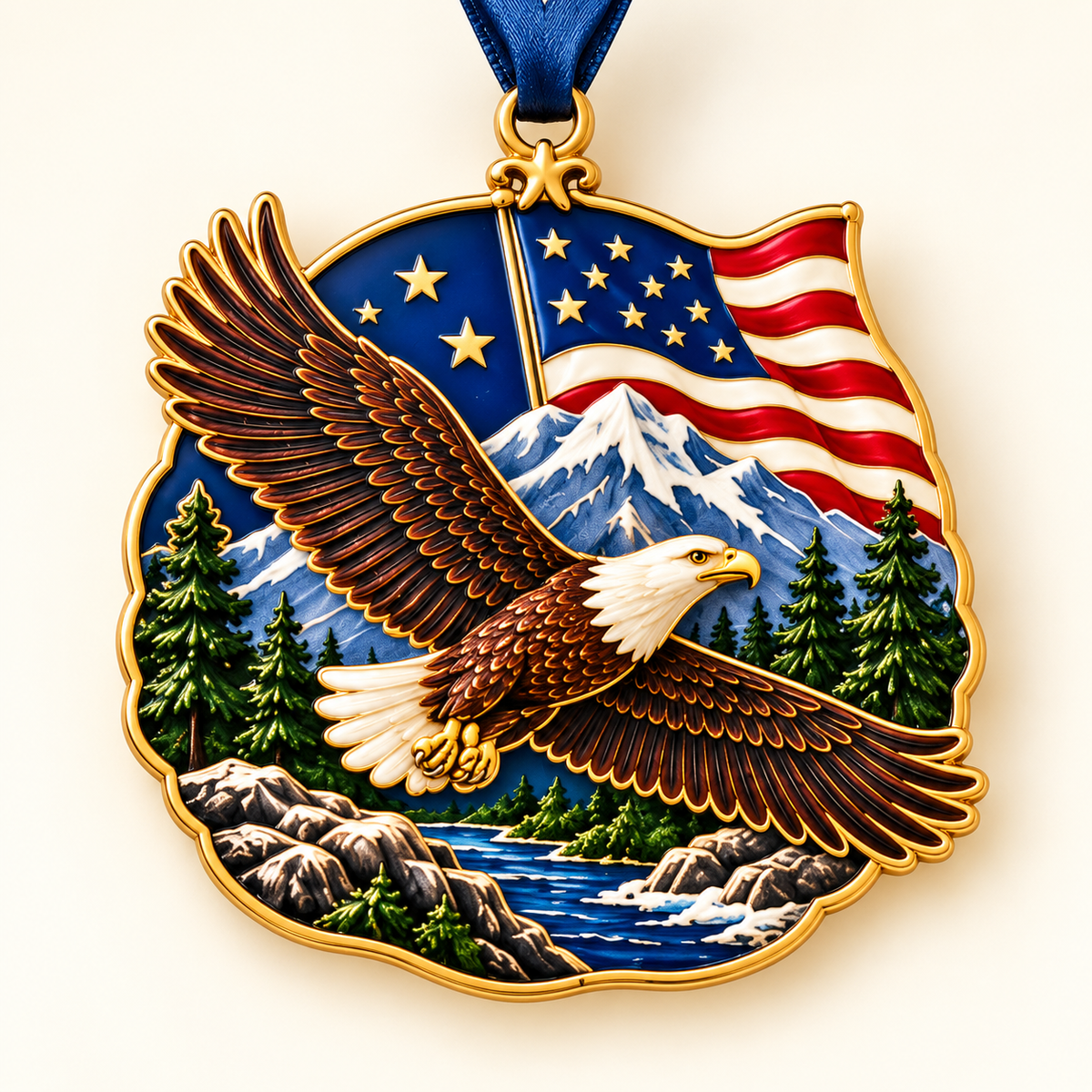 🎉🇺🇸 Limited Edition! 🔥American Eagle Heritage Christmas Ornament Collection