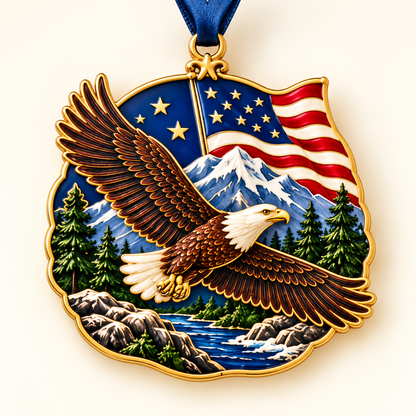 🎉🇺🇸 Limited Edition! 🔥American Eagle Heritage Christmas Ornament Collection