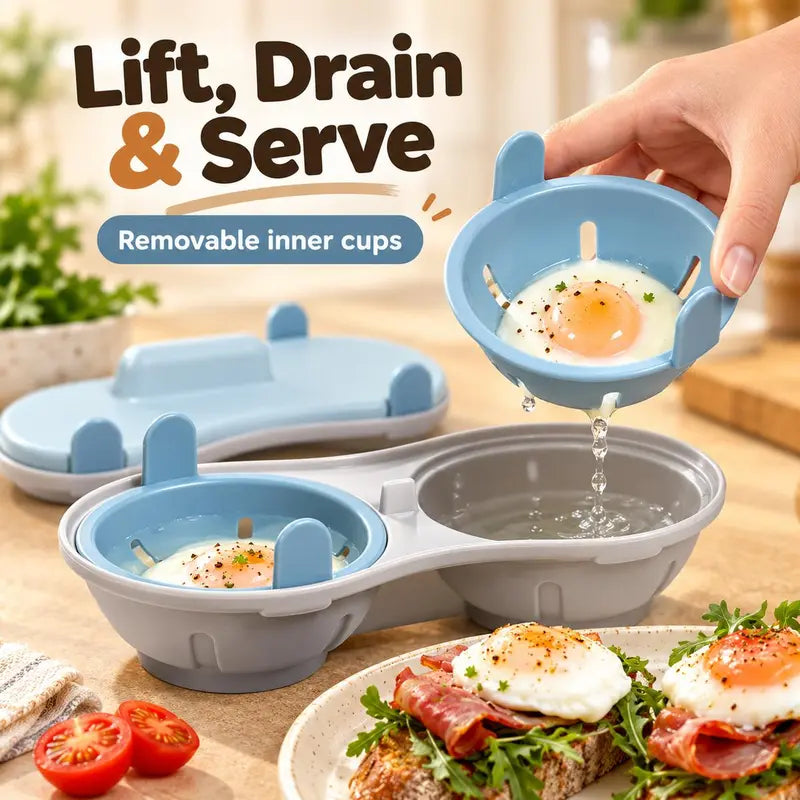 Microwave Egg Poacher, Microwave Egg Cooker for 2 Eggs 🍳