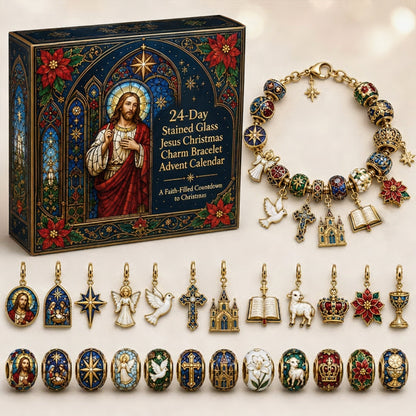 🎉🇺🇸 Limited Edition! 🔥🎄24-Day Christian Christmas Charm Bracelet Advent Calendar