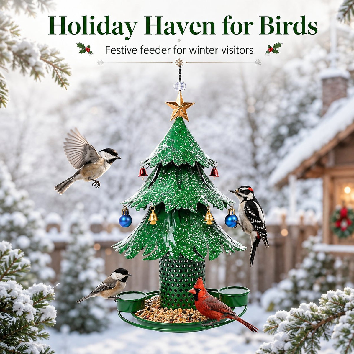 ✨Christmas Tree Bird Feeder 🎄 Festive Backyard Holiday Decor