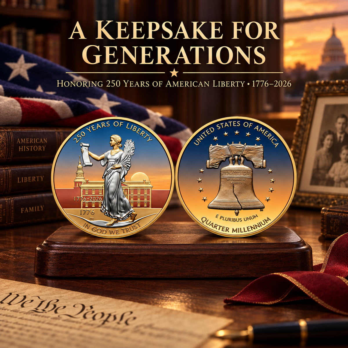 🎉🇺🇸 Limited Edition! 🔥 1776–2026: 250 Years of Liberty Commemorative Coin