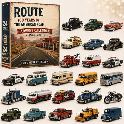 🎉🇺🇸 Limited Edition! 🔥🎁✨ Route 66 Centennial Advent Calendar – 24 Days of American Road Legends | 1926–2026 Collector’s Edition