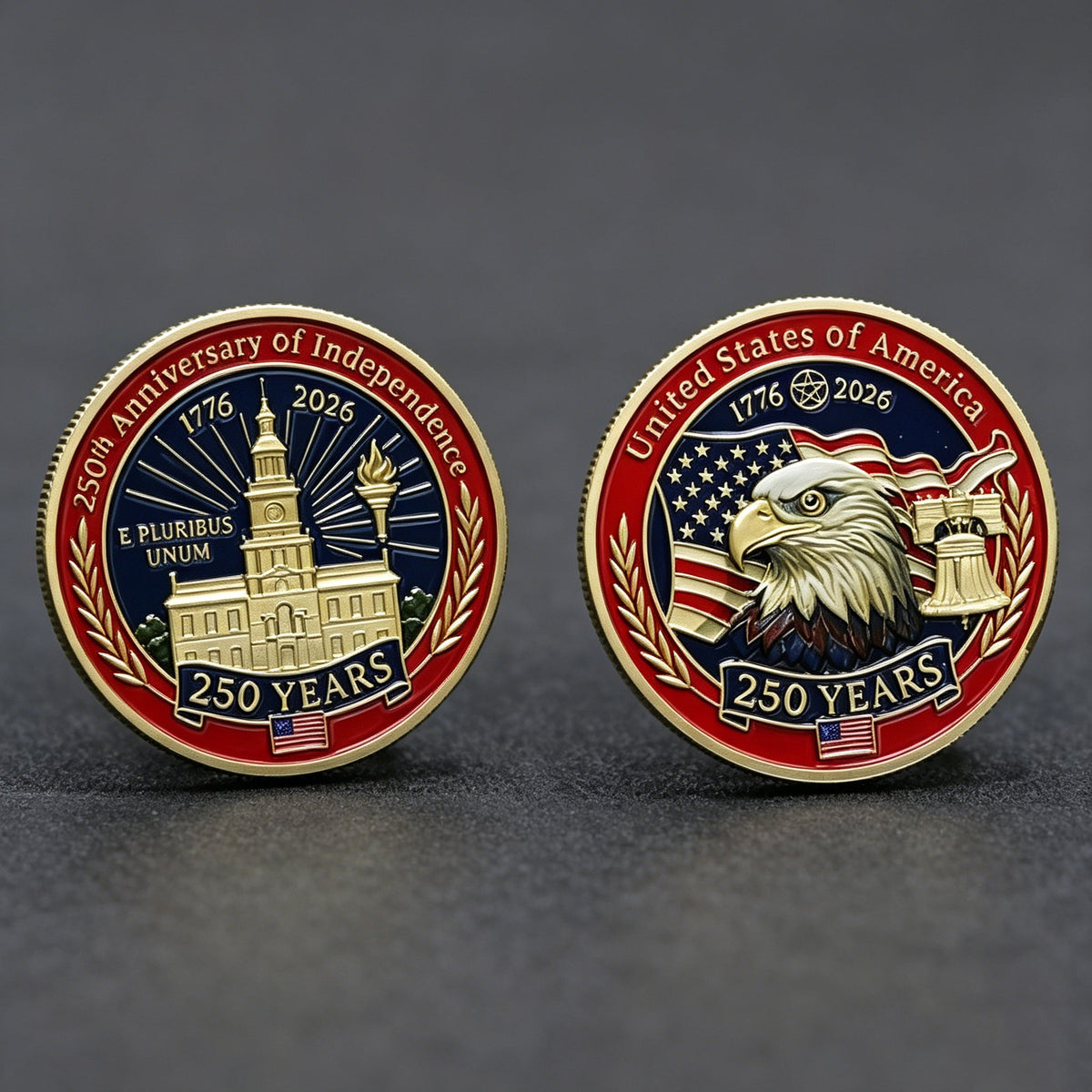 🎉🇺🇸 Limited Edition! 🔥🎁9PCS USA 250th Anniversary Commemorative Coin Gift Set