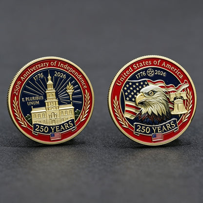 🎉🇺🇸 Limited Edition! 🔥🎁9PCS USA 250th Anniversary Commemorative Coin Gift Set