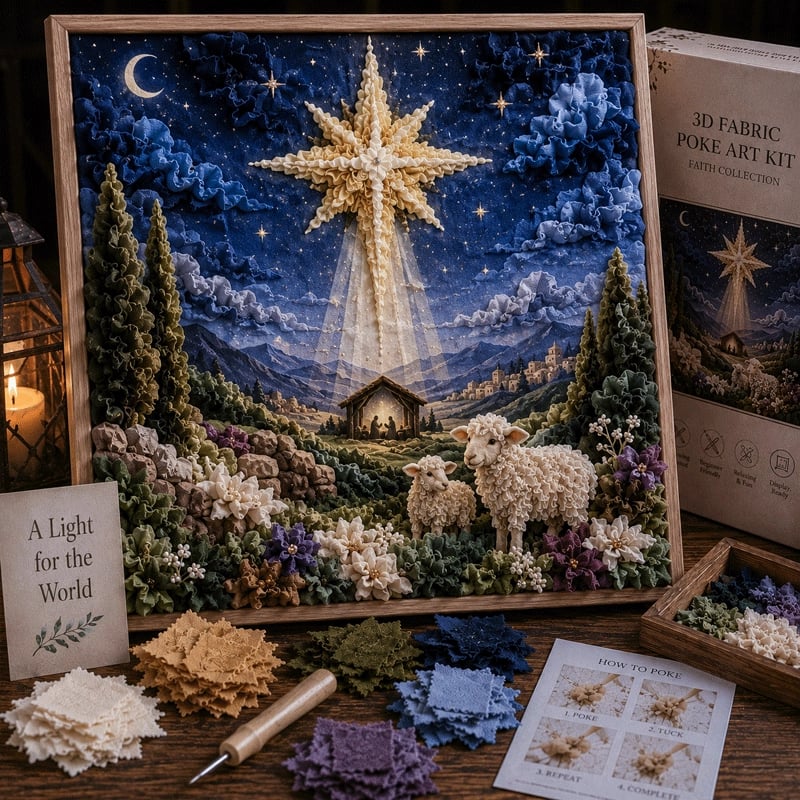 🔥HOT SALE🔥 Last Day 49% OFF - ✝️3D Christian Fabric Poke Art Kit