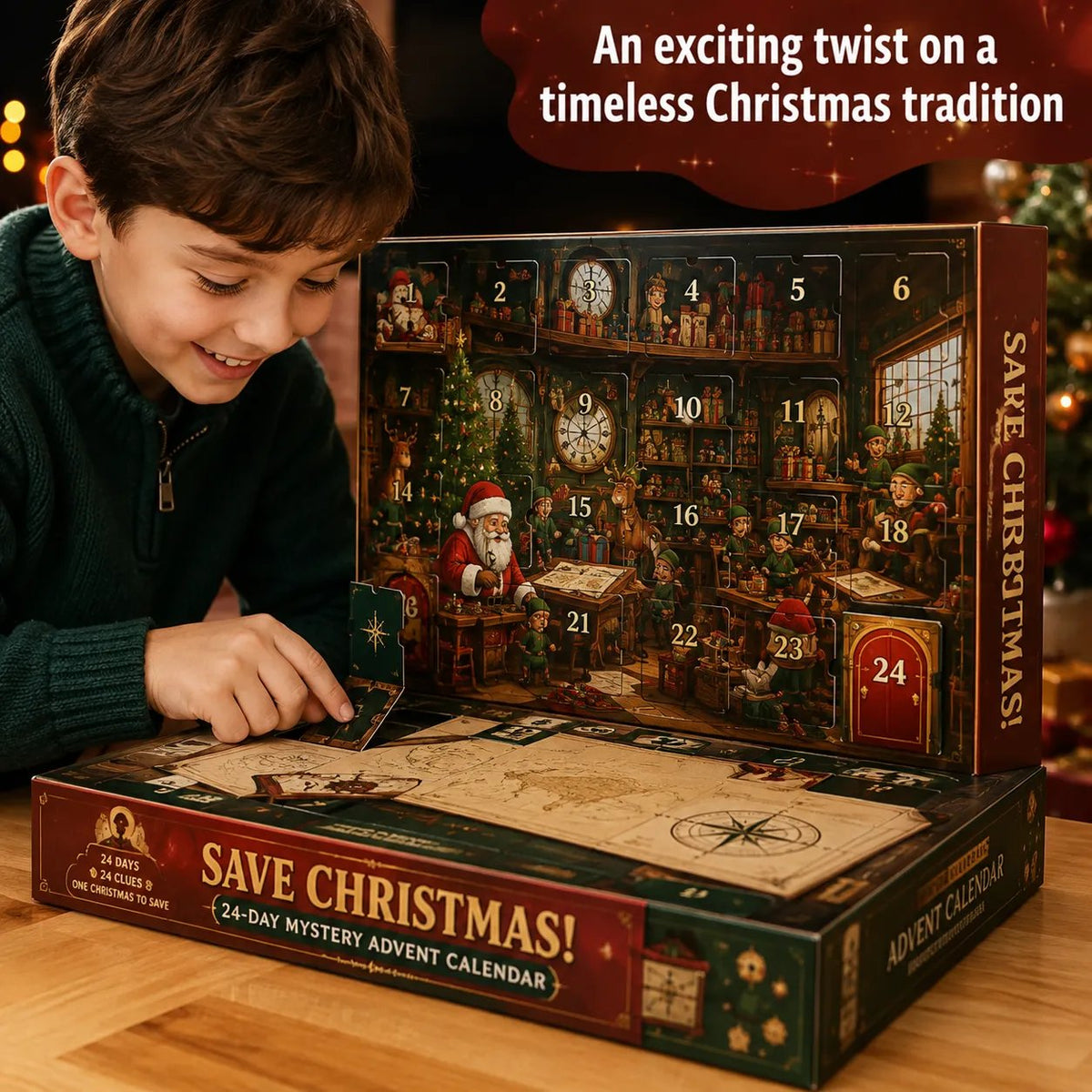 🎉🇺🇸 Limited Edition! 🔥🎁✨24-Day Mystery Adventure Advent Calendar Collection | 24 Clues, Hands-On Puzzles & One Final Reveal
