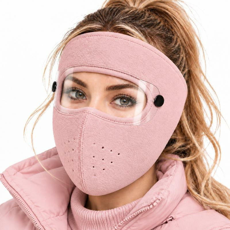 ✨Winter Face Mask with Detachable Goggles, Windproof Thermal Fleece Lined Full Face Cover 🥽