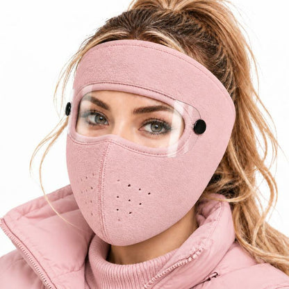 ✨Winter Face Mask with Detachable Goggles, Windproof Thermal Fleece Lined Full Face Cover 🥽