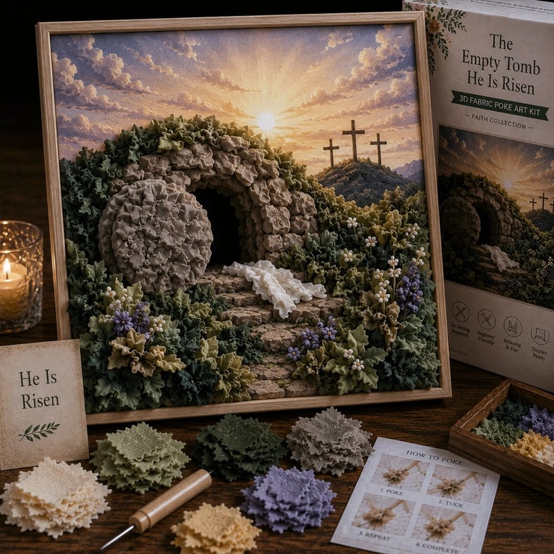 🔥HOT SALE🔥 Last Day 49% OFF - ✝️3D Christian Fabric Poke Art Kit