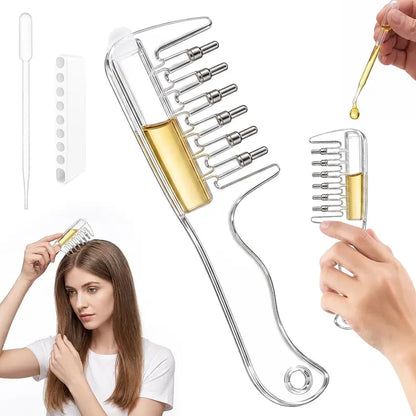 Scalp Oil Applicator Comb, Refillable Hair Treatment Bottle with Massage Comb 🪮