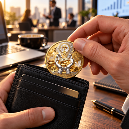 🏆🇺🇸 Limited Edition! 💰3D Wealth Coin – Gold-Tone Prosperity Symbol with Double-Sided Relief