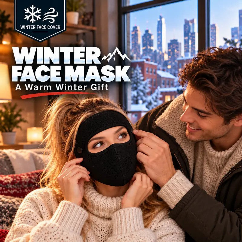 ✨Winter Face Mask with Detachable Goggles, Windproof Thermal Fleece Lined Full Face Cover 🥽