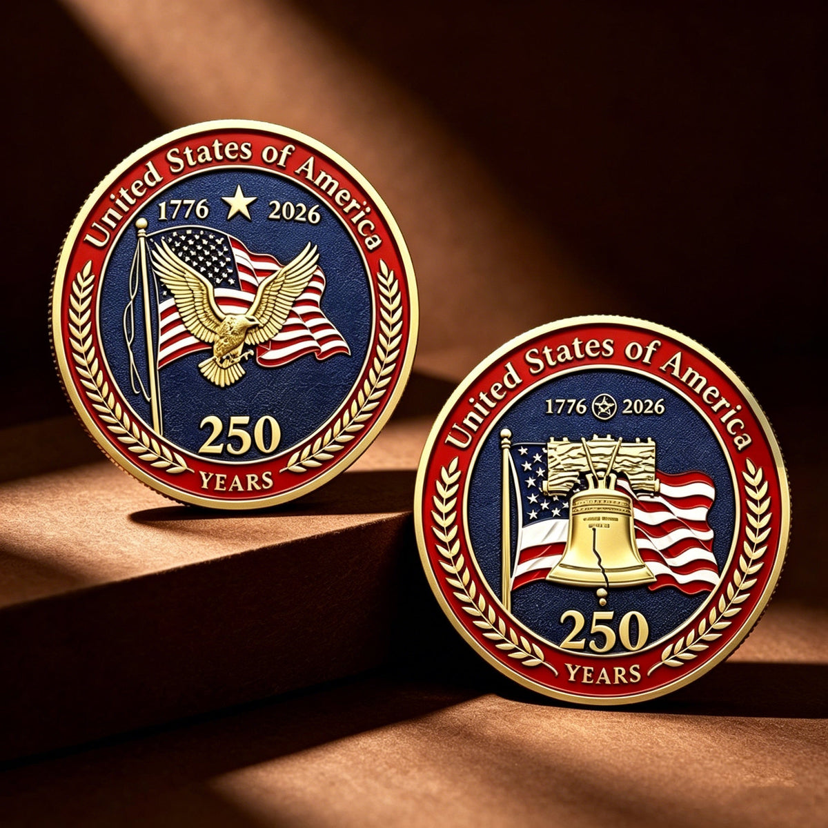 🎉🇺🇸 Limited Edition! 🔥🎁9PCS USA 250th Anniversary Commemorative Coin Gift Set