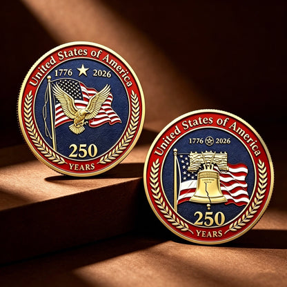 🎉🇺🇸 Limited Edition! 🔥🎁9PCS USA 250th Anniversary Commemorative Coin Gift Set