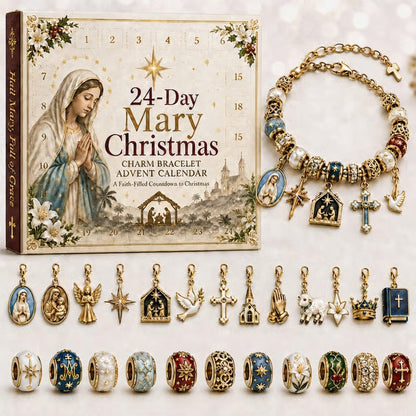 🎉🇺🇸 Limited Edition! 🔥🎄24-Day Christian Christmas Charm Bracelet Advent Calendar