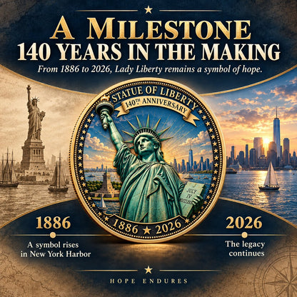 🗽 Statue of Liberty 140th Anniversary Commemorative Coin | 1886–2026 American Heritage Keepsake 🇺🇸
