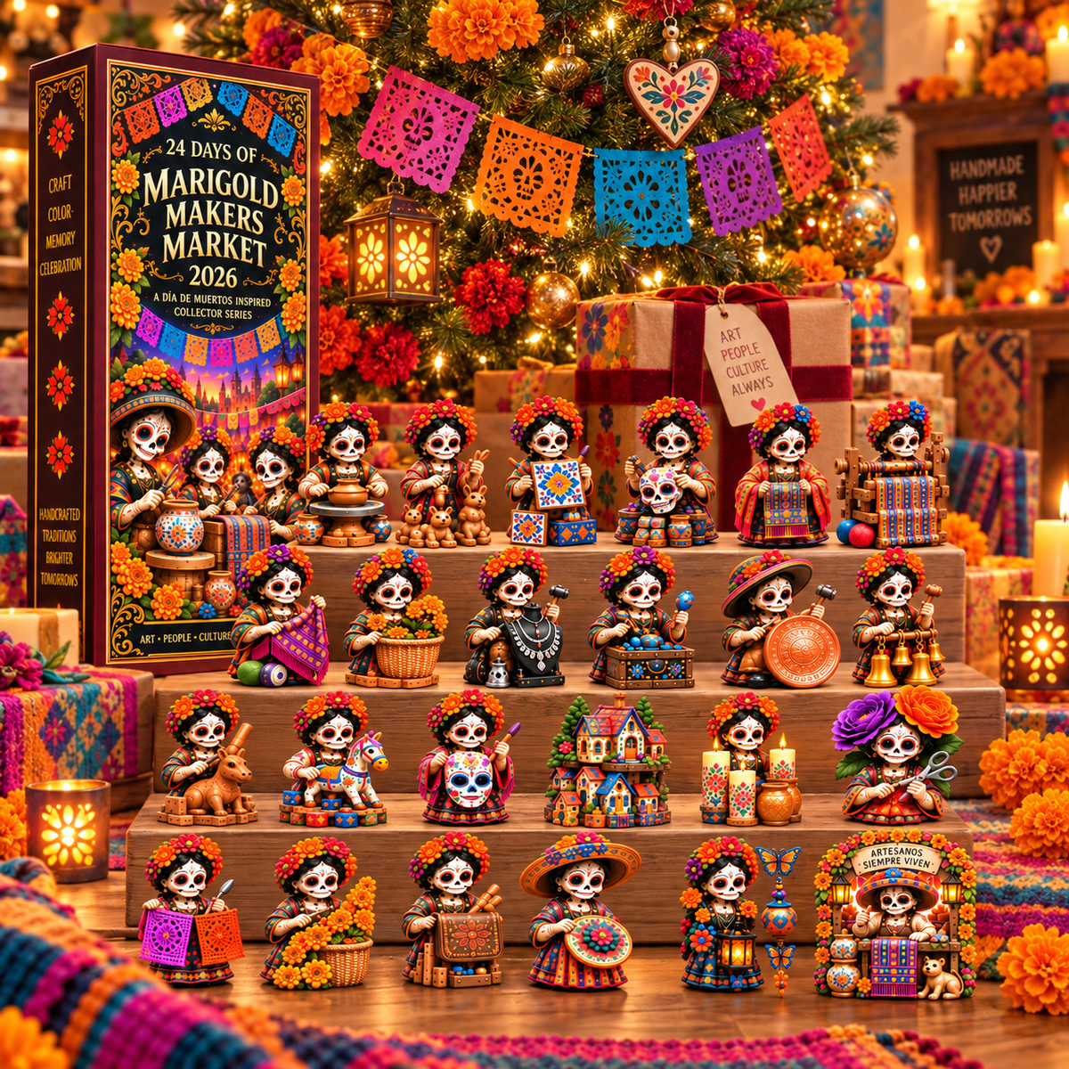 🔥24 Days of Handcrafted Tradition — Día de Muertos Marigold Makers Market Advent Calendar 2026