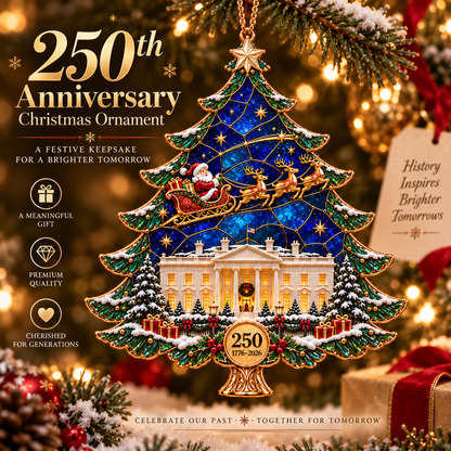 🎄 250th Anniversary Christmas Tree Ornament – 1776–2026 Keepsake