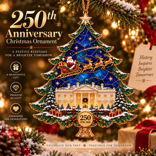 🎄 250th Anniversary Christmas Tree Ornament – 1776–2026 Keepsake