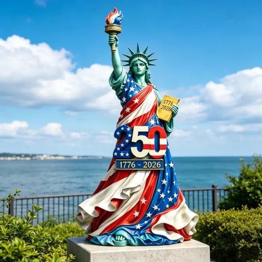 🎉🇺🇸 Limited Edition!🔥🔥Handmade USA 250th Anniversary Statue of Liberty Figurine