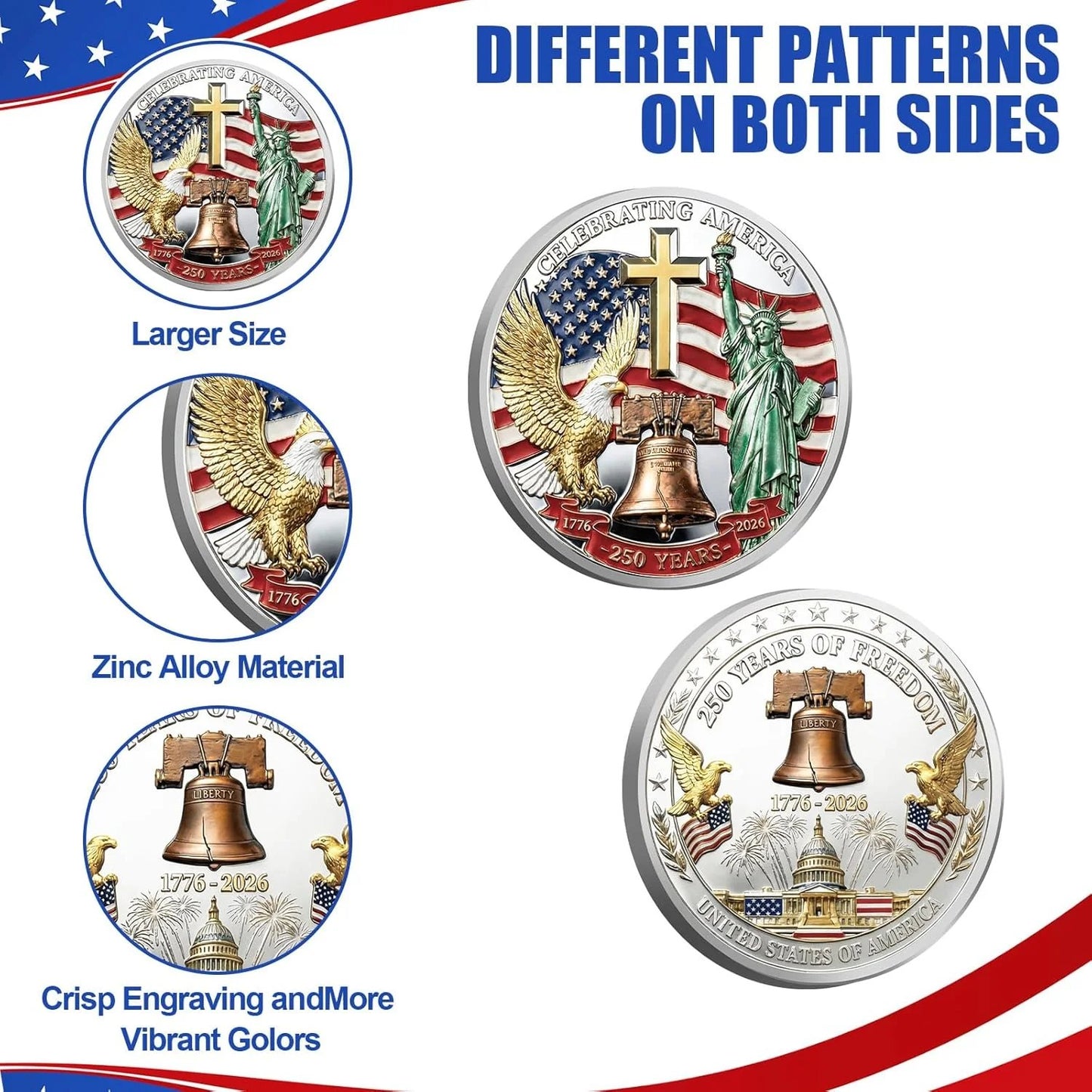 🎉🇺🇸 Limited Edition!🔥🔥United States 250th Anniversary Coin