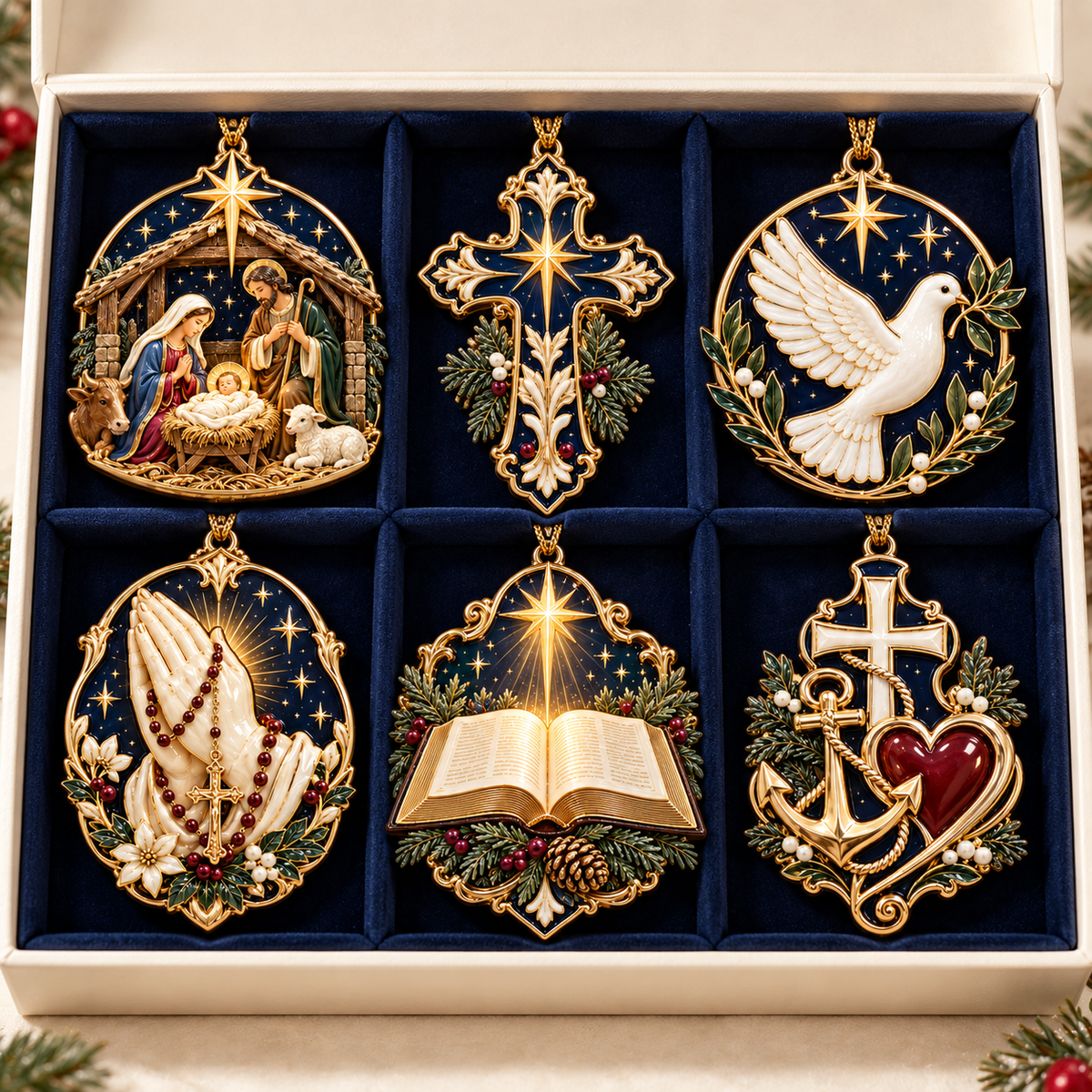 🎉🇺🇸 Limited Edition! 🔥 Sacred Symbols Christmas Ornament Collection