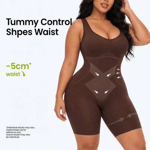 🧘Tummy Control Butt Lifter Faja Bodysuit, Back Support Scrunch Back Open Design