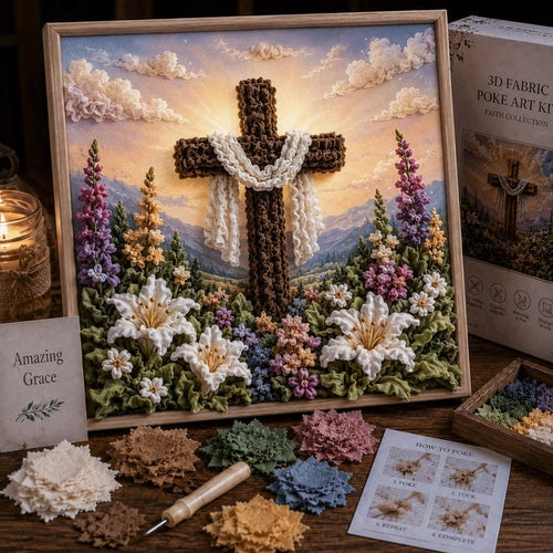 🔥HOT SALE🔥 Last Day 49% OFF - ✝️3D Christian Fabric Poke Art Kit