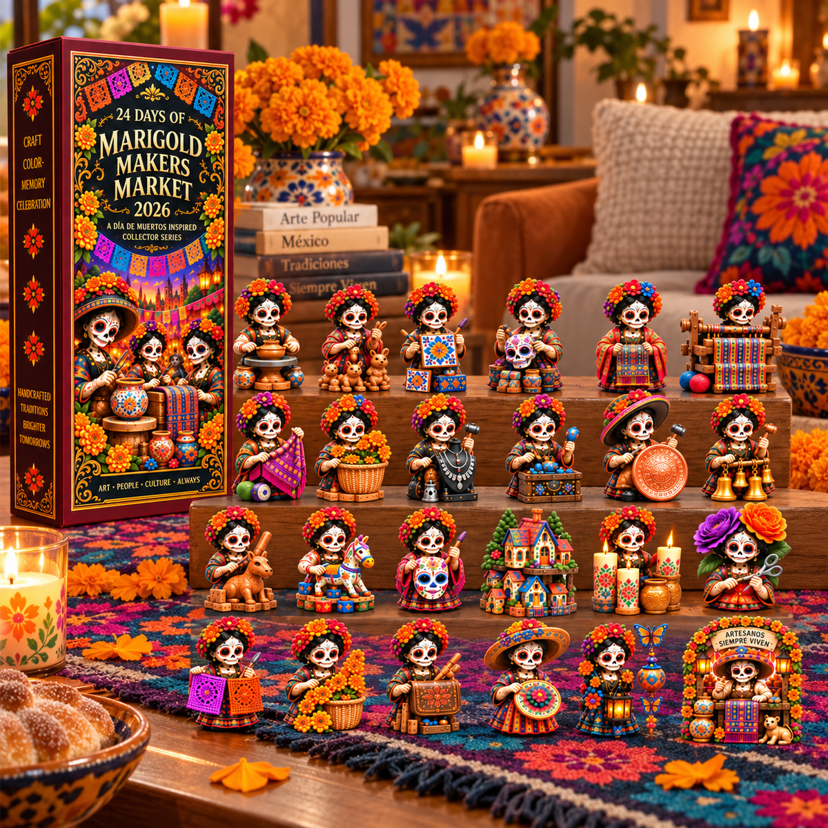 🔥24 Days of Handcrafted Tradition — Día de Muertos Marigold Makers Market Advent Calendar 2026