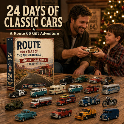 🎉🇺🇸 Limited Edition! 🔥🎁✨ Route 66 Centennial Advent Calendar – 24 Days of American Road Legends | 1926–2026 Collector’s Edition