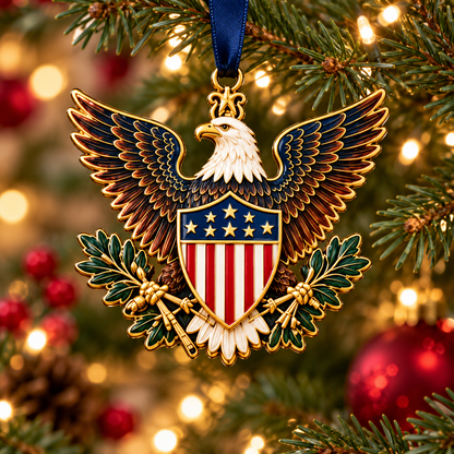 🎉🇺🇸 Limited Edition! 🔥American Eagle Heritage Christmas Ornament Collection