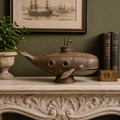 🎉🇺🇸 Limited Edition! 🔥 Only 30 Available! 🐳Vintage Mechanical Whale Sculpture